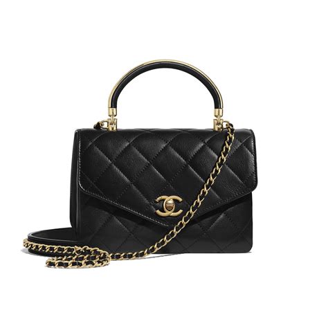 chanel mini flap bag with top handle.